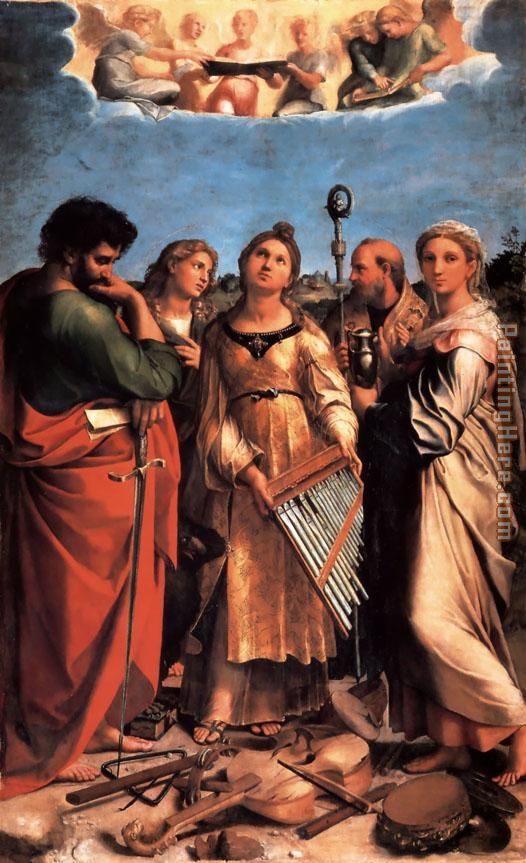 The Saint Cecilia Altarpiece painting - Raphael The Saint Cecilia Altarpiece art painting